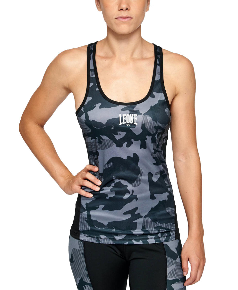 LEONE - CANOTTA DONNA CAMO - ABX317 - DARK GREY