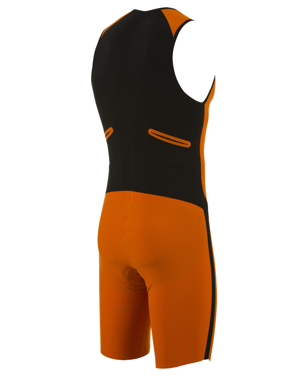 ARENA - ZIPPED TRISUIT TRI POLY CARBON - 1A93635 - ORANGE, BLACK