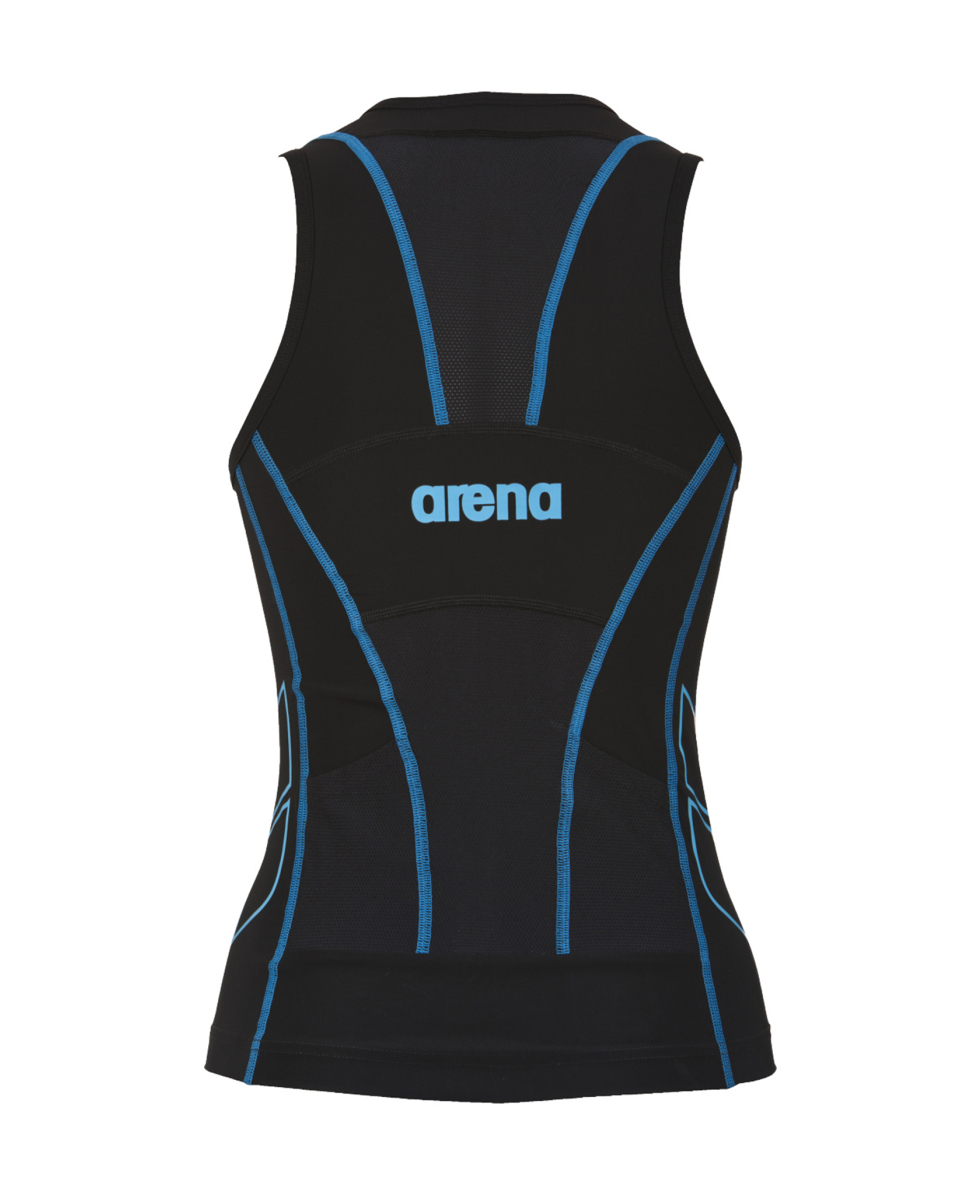 ARENA - ZIPPED TRITOP ST WOMAN - 1A91655 - BLACK, TURQUOISE