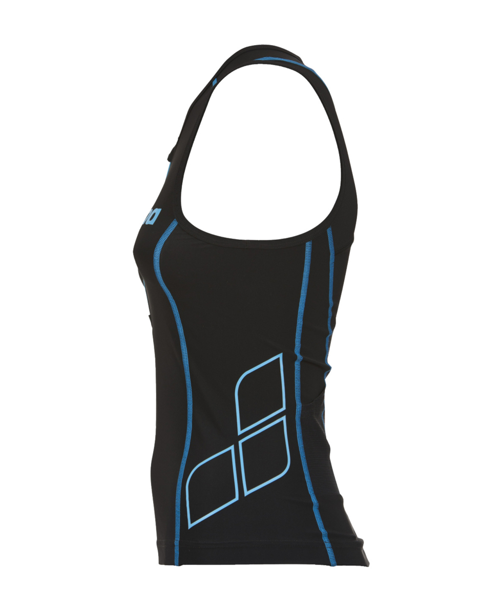 ARENA - ZIPPED TRITOP ST WOMAN - 1A91655 - BLACK, TURQUOISE
