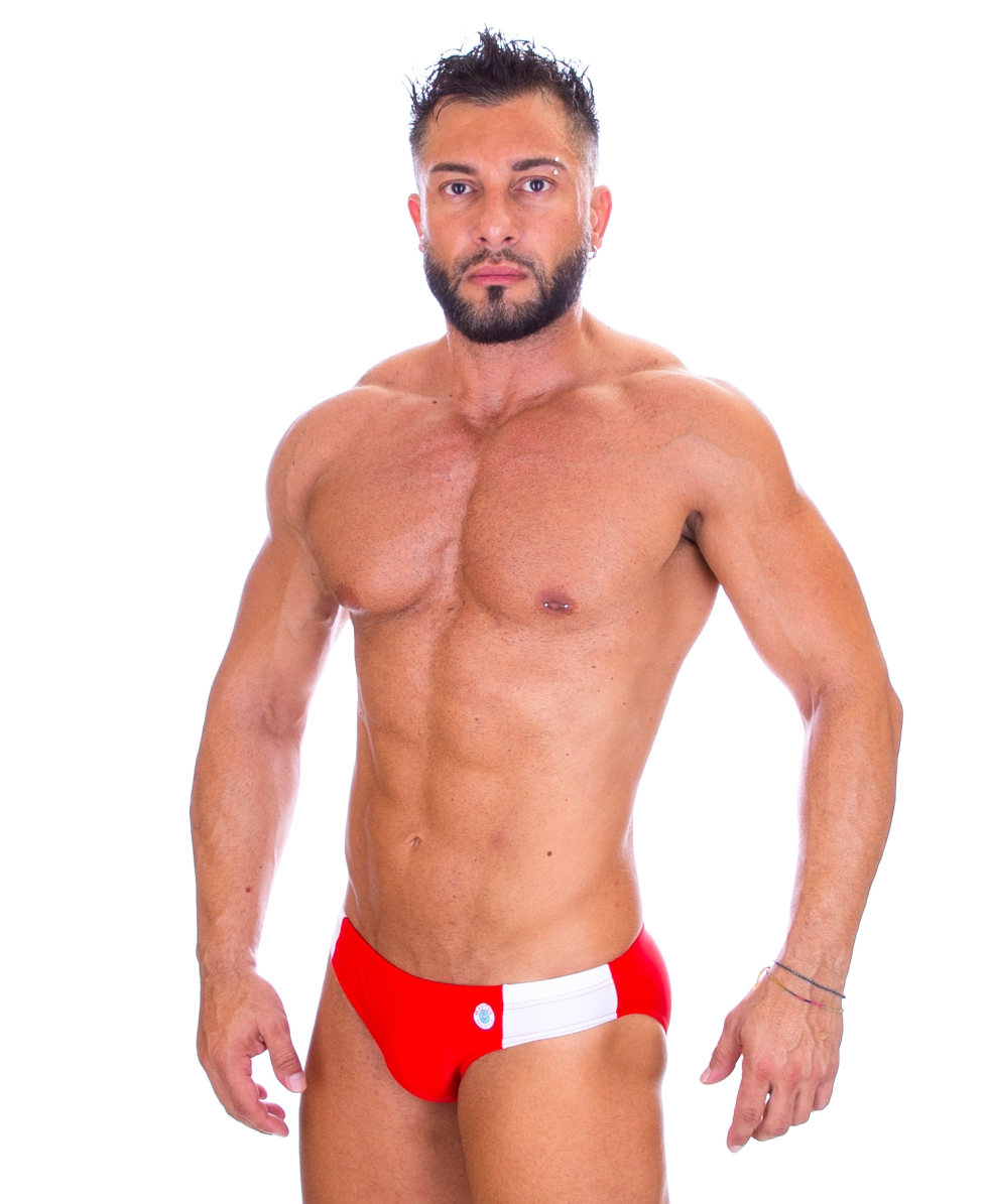 MASTERNUOTO - COSTUME SLIP 5cm - ARNOLD - G - ROSSO/BIANCO