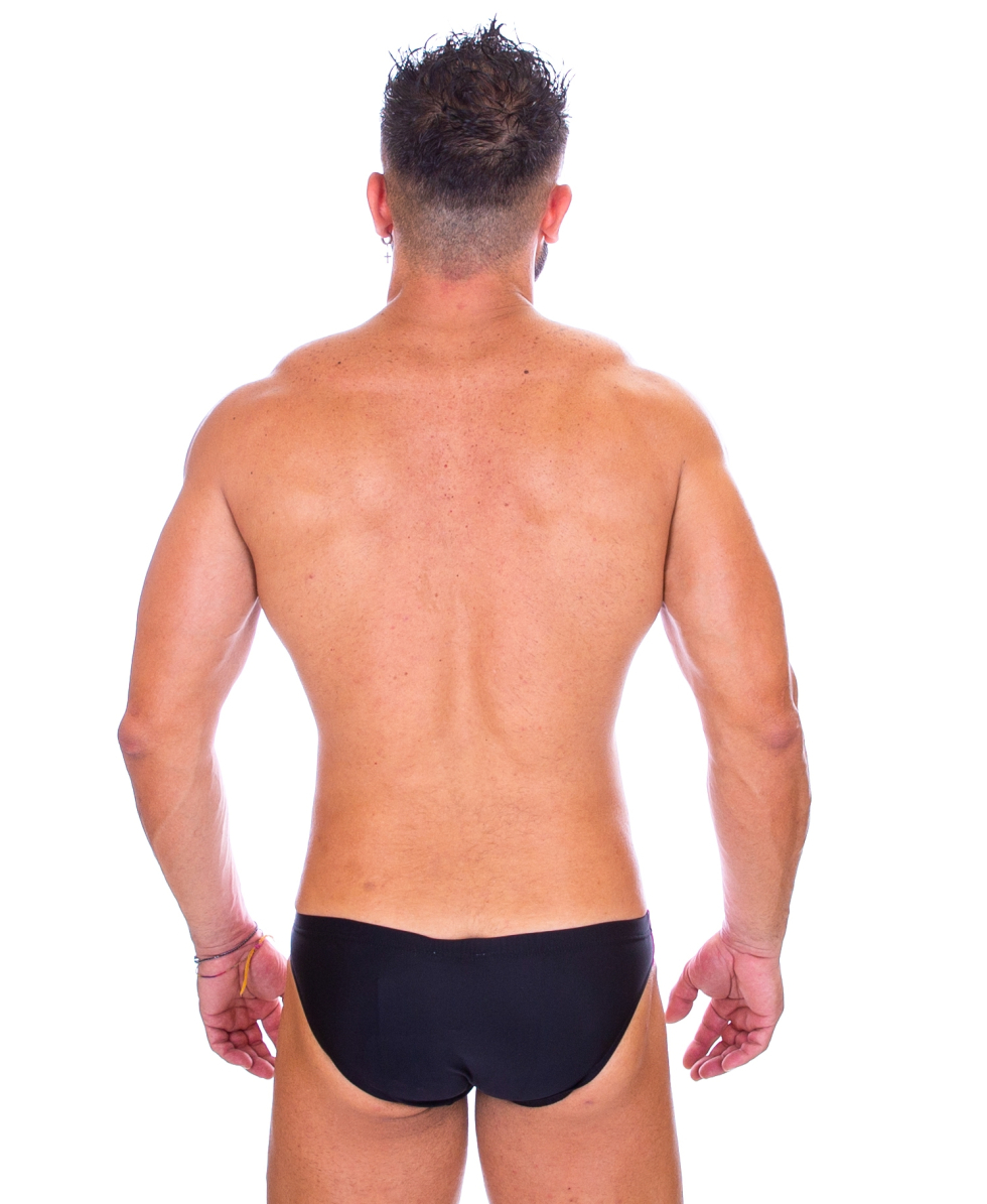 MASTERNUOTO - COSTUME SLIP 5cm - ARNOLD - C - NERO/FUXIA FLUO