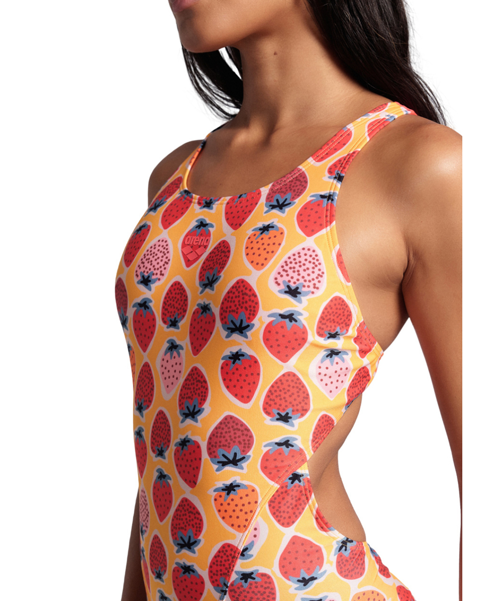 ARENA - COSTUME INTERO - STRAWBERRY SWIM TECH - 007157439 - FLUO RED/ORANGE MULTI