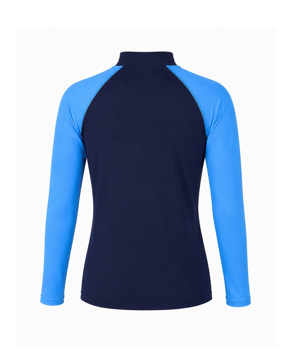 AQUASPHERE - T-SHIRT UNISEX JUNIOR RASHGUARD LONG SLEEVES - NAVY BLUE/BLUE