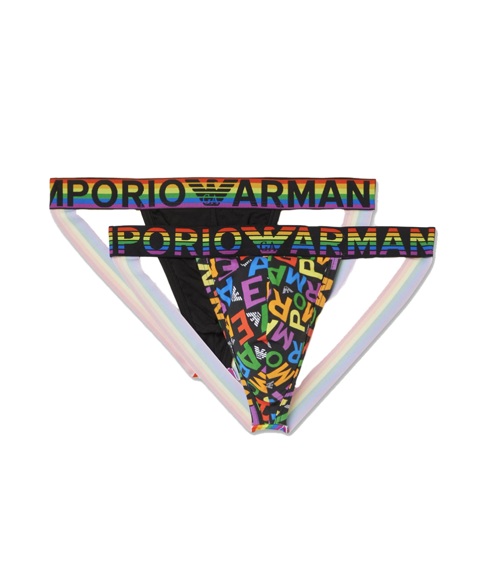 EMPORIO ARMANI - 2-PACK JOCKSTRAP - 111932 3R513 23921 - MULTI/BLACK