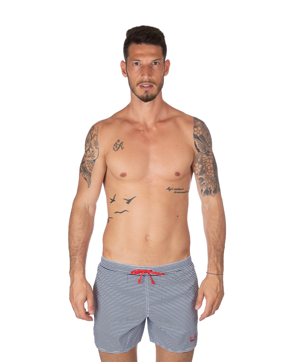 EMPORIO ARMANI - COSTUME SHORT - STRIPES - 902000 8P748 03610 - WHITE/BLUE