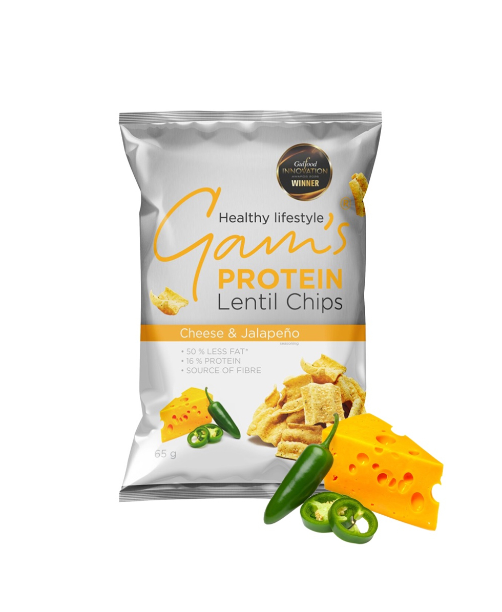 GAM'S PROTEIN - PATATINE DI LENTICHIE - LENTIL CHIPS - 65g - CHEESE & JALAPENO