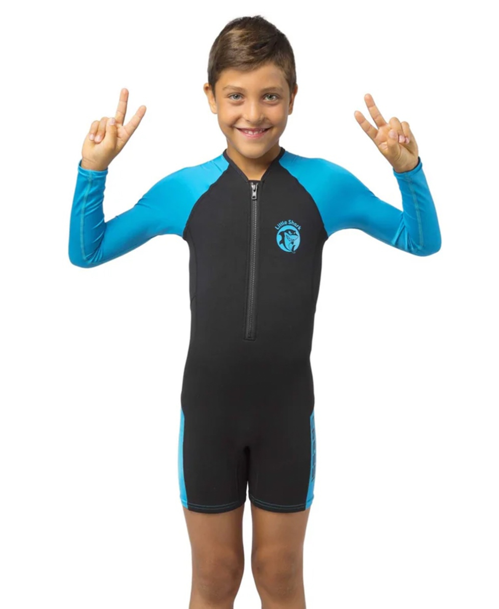 CRESSI - MUTA JUNIOR - LITTLE SHARK LONG SLEEVES - 2mm - BLACK/BLUE