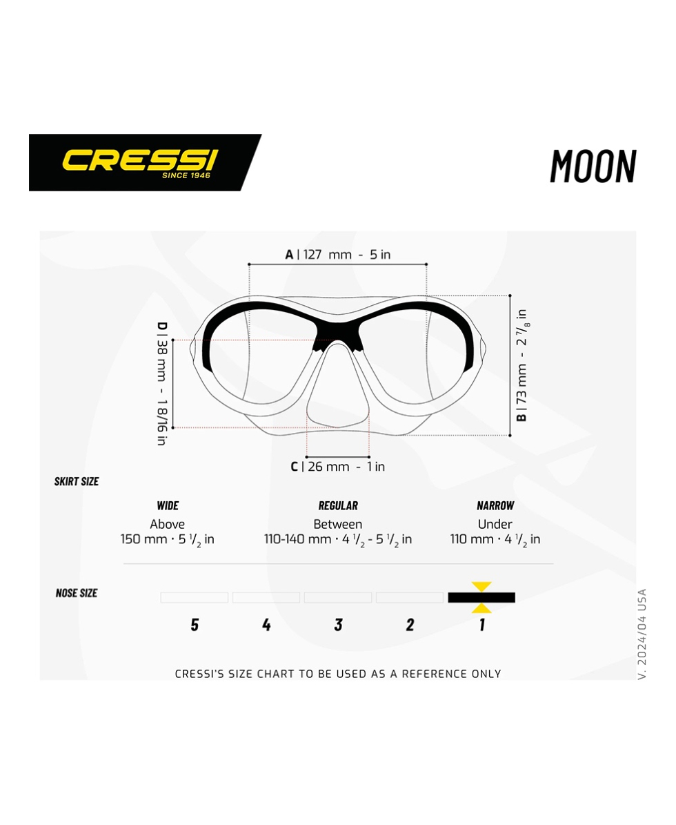 CRESSI - MASCHERA MOON JUNIOR - 5/10 ANNI - DN200834 - PINK