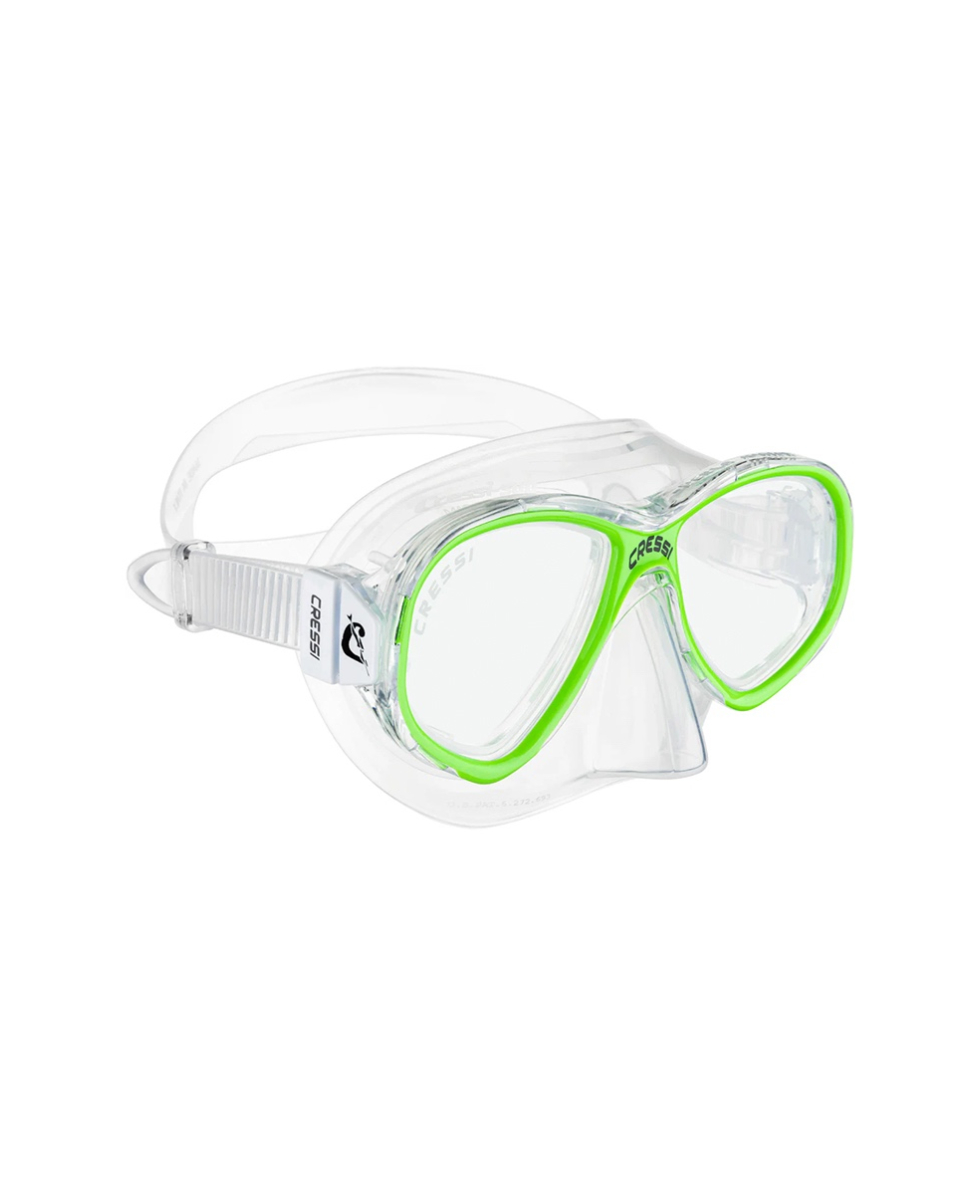 CRESSI - MASCHERA SNORKELING JUNIOR - PERLA JR 7-13 ANNI - DN208467 - CLEAR/GREEN