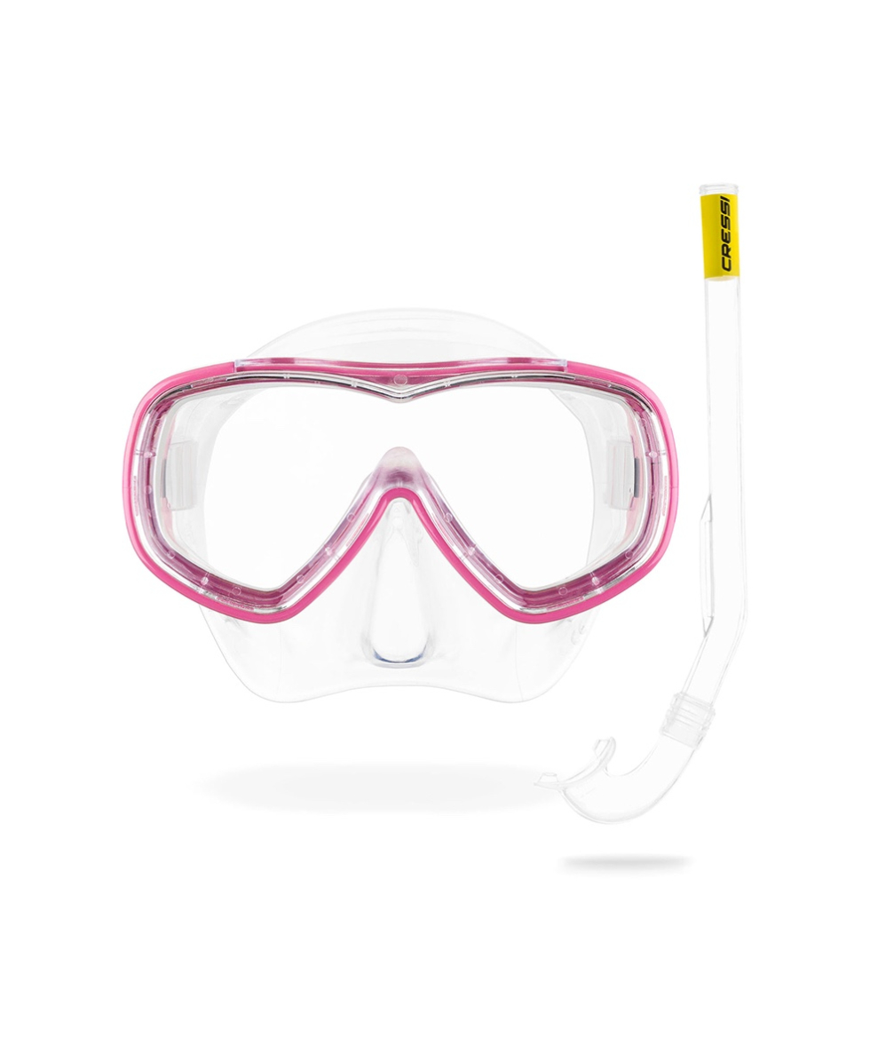 CRESSI - SET COMBO - MASCHERA PIUMETTA + MINI ISLAND SNORKEL - 3/6 ANNI - PINK