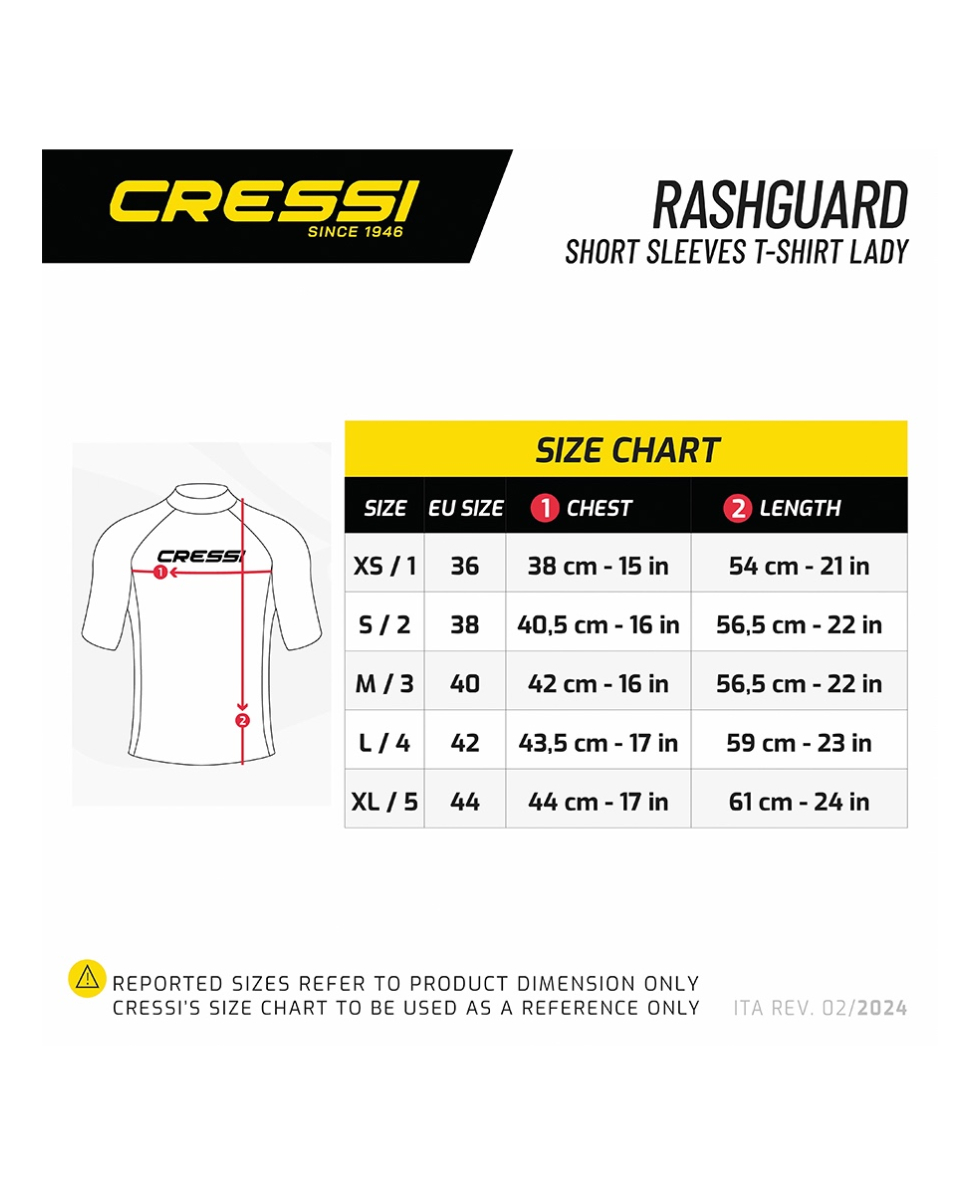 CRESSI - MAGLIA DONNA RASHGUARD IN LYCRA SPF40 - XLW47410 - AQUAMARINE