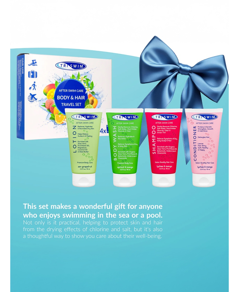 TRISWIM - PREMIUM CHLORINE REMOVAL TRAVEL SET AFTER SWIM - 4x90ml