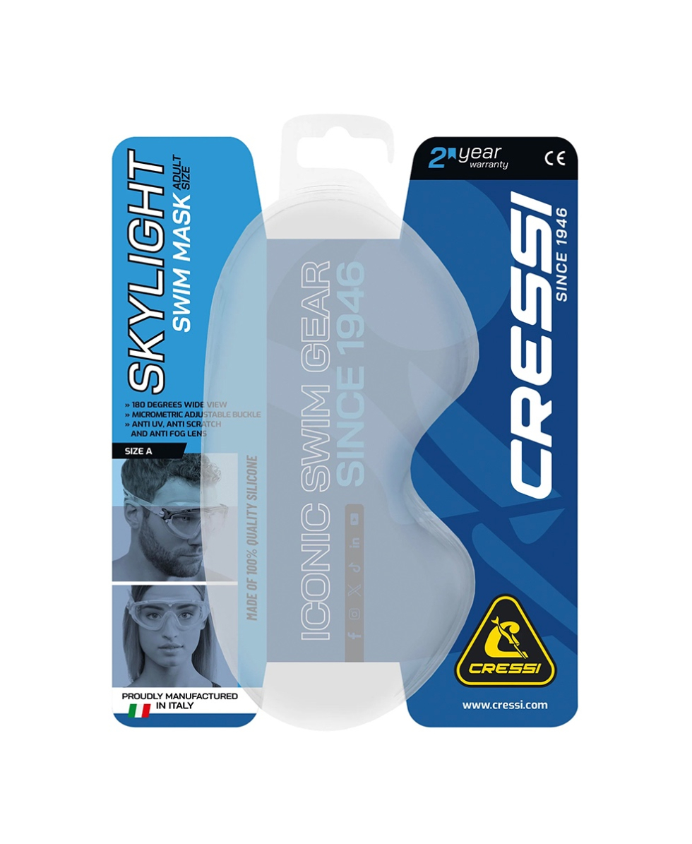 CRESSI - MASCHERA NUOTO - SKYLIGHT - DE203450 - BLACK, SMOKE LENSES