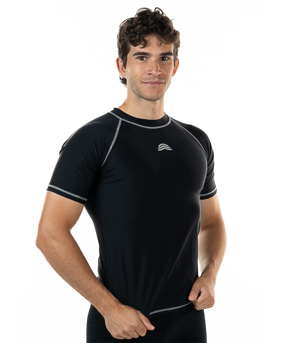 AQUARAPID - T-SHIRT ADULTO IN LYCRA ANTI UV (UPF 50+) - BLACK