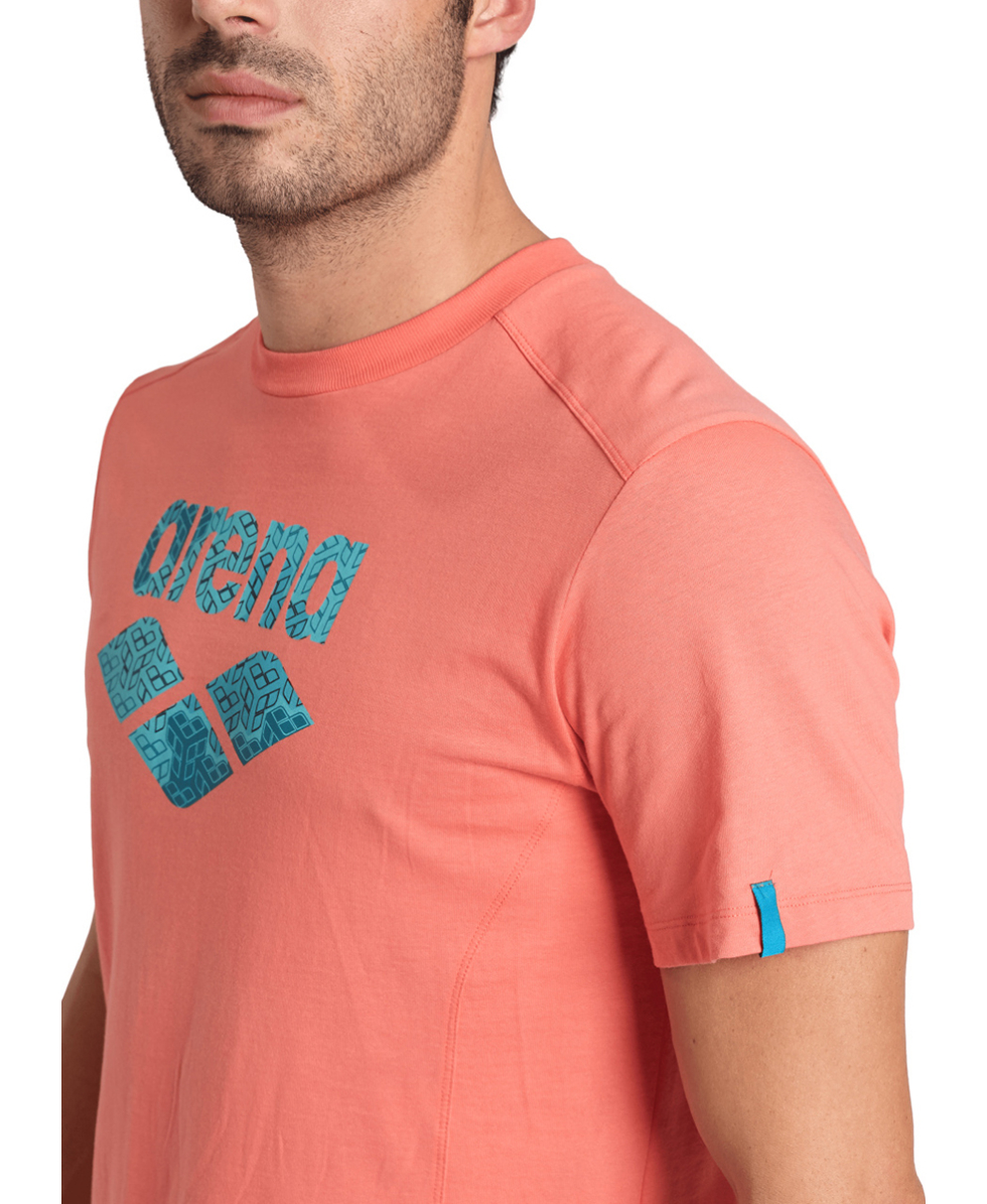 ARENA - T-SHIRT LOGO COTTON UNISEX - 005336980 - CALYPSO CORAL