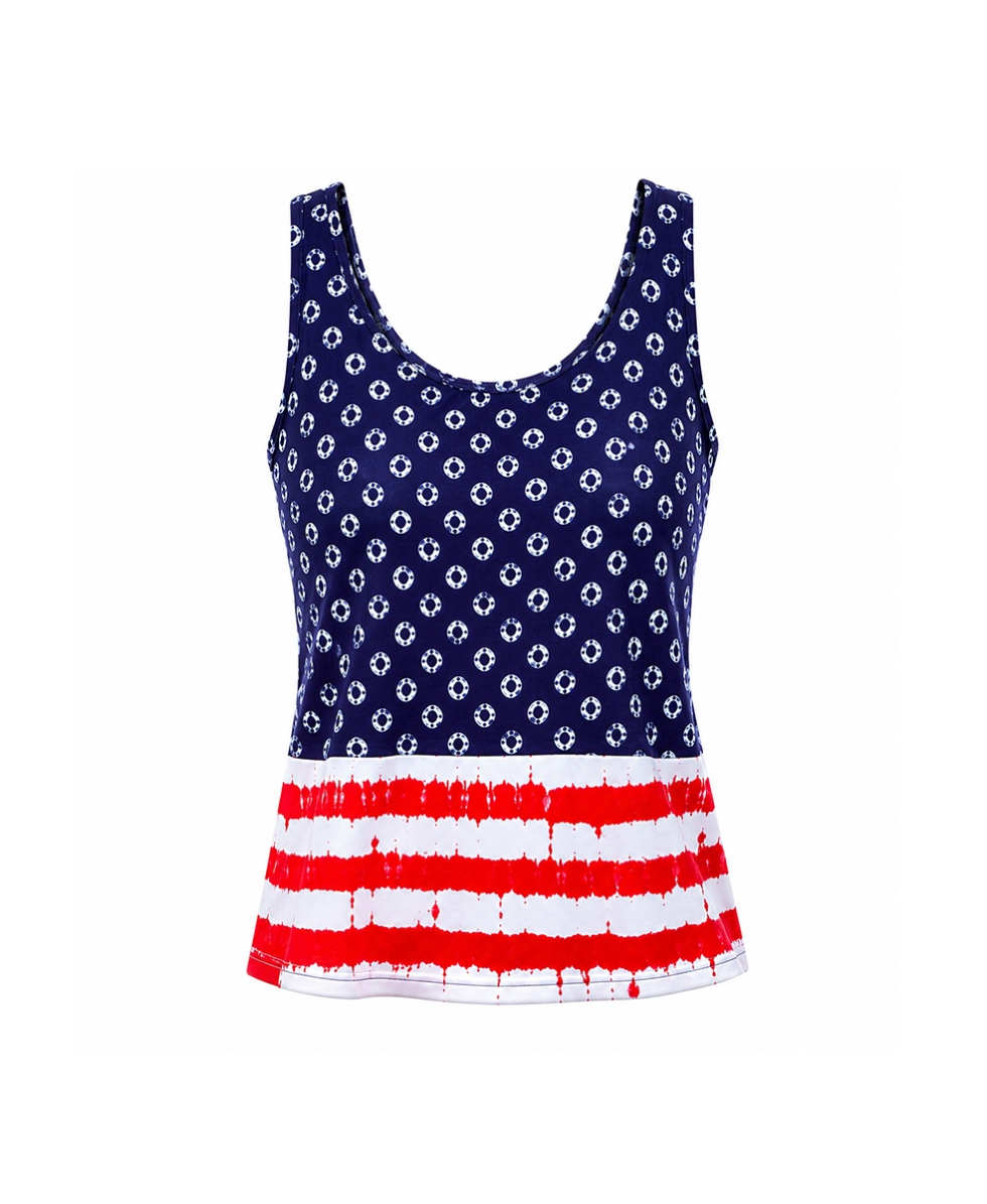 VANS - CANOTTA DONNA - DOTS AND STRIPES - VN0005JCIDP - BLUE/RED