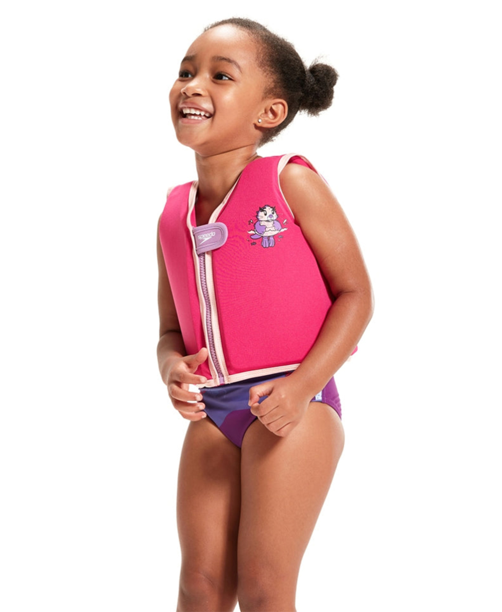 SPEEDO LTS PRINTED FLOAT VEST 1225214687 PINK/PURPLE - A