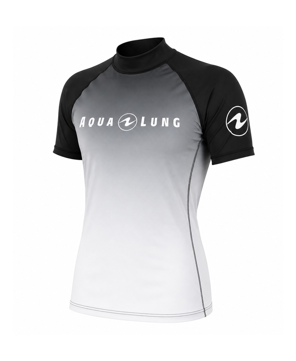 AQUALUNG - RASHGUARD LADY NEW S/S - BLACK/WHITE