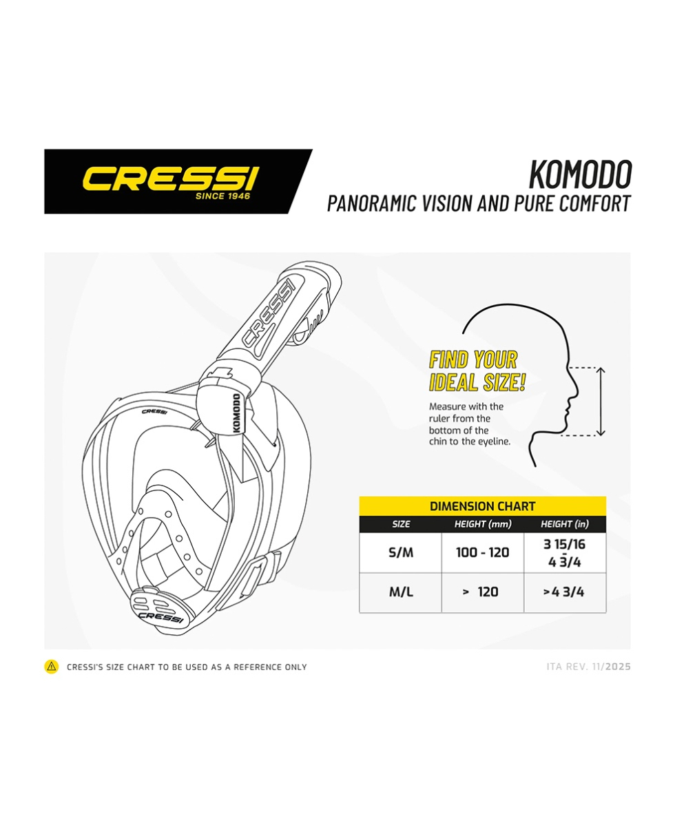 CRESSI - MASCHERA KOMODO ADULT FULL FACE MASK - XDT125020 - BLUE/BLACK