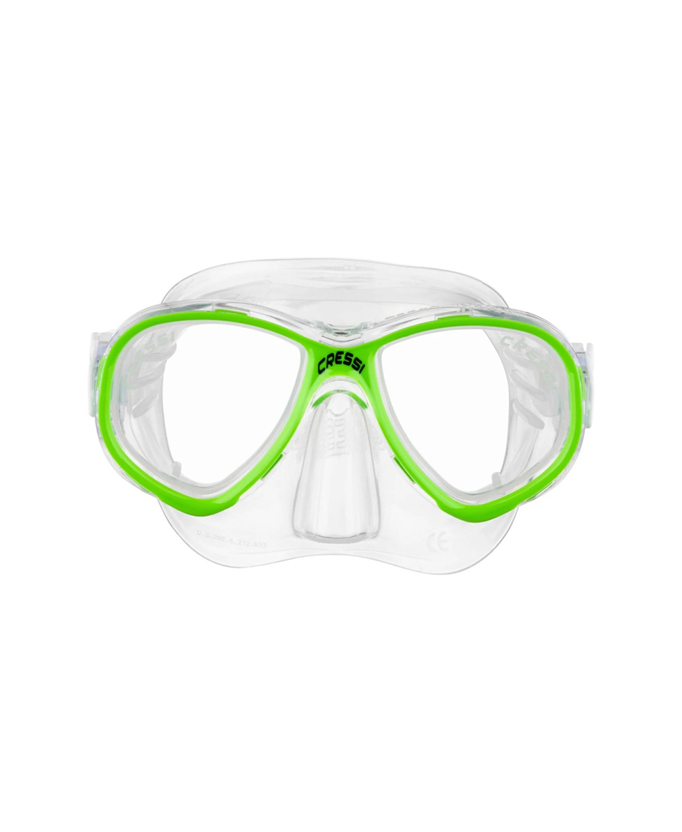 CRESSI - MASCHERA SNORKELING JUNIOR - PERLA JR 7-13 ANNI - DN208467 - CLEAR/GREEN