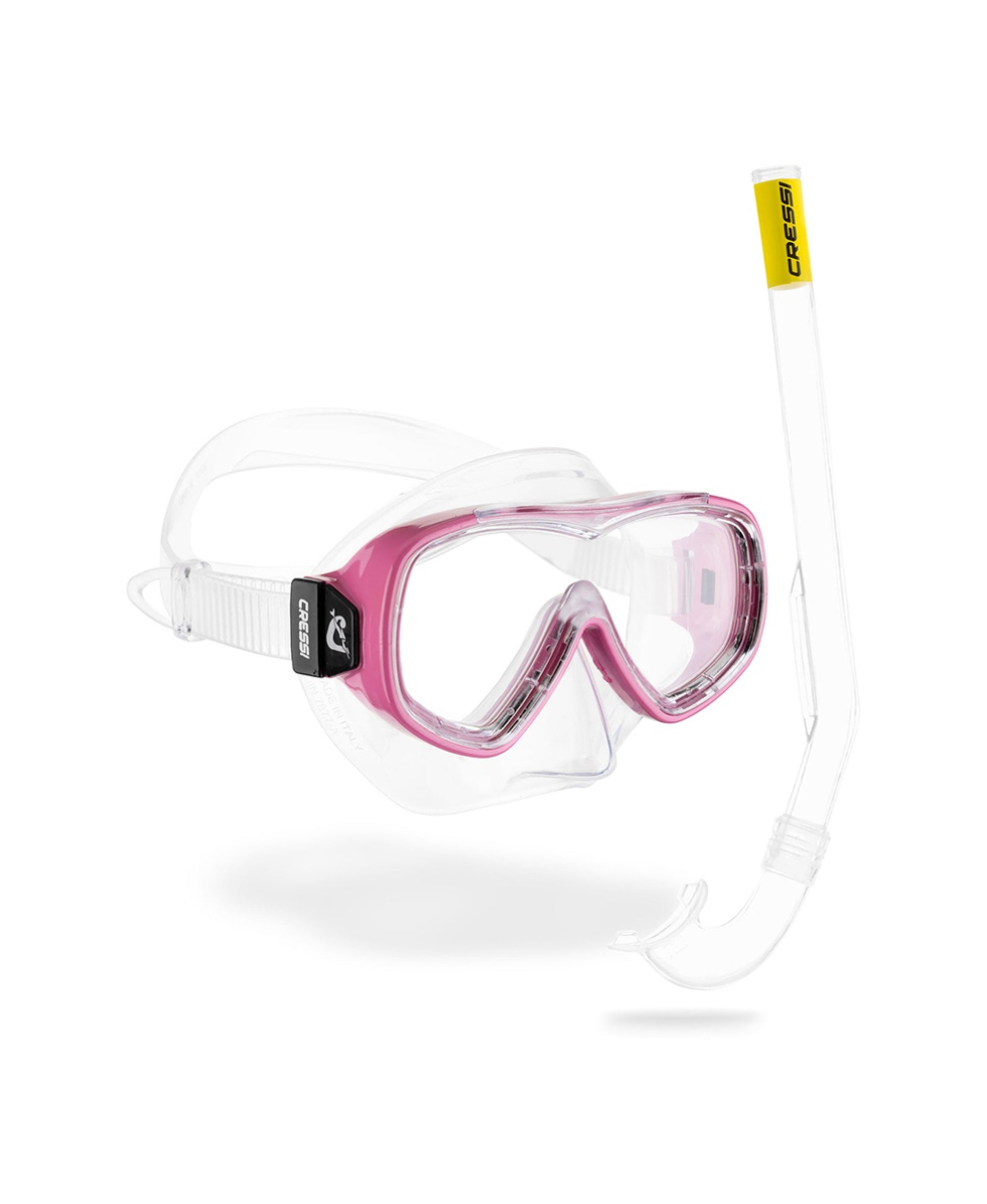 CRESSI - SET COMBO - MASCHERA PIUMETTA + MINI ISLAND SNORKEL - 3/6 ANNI - PINK