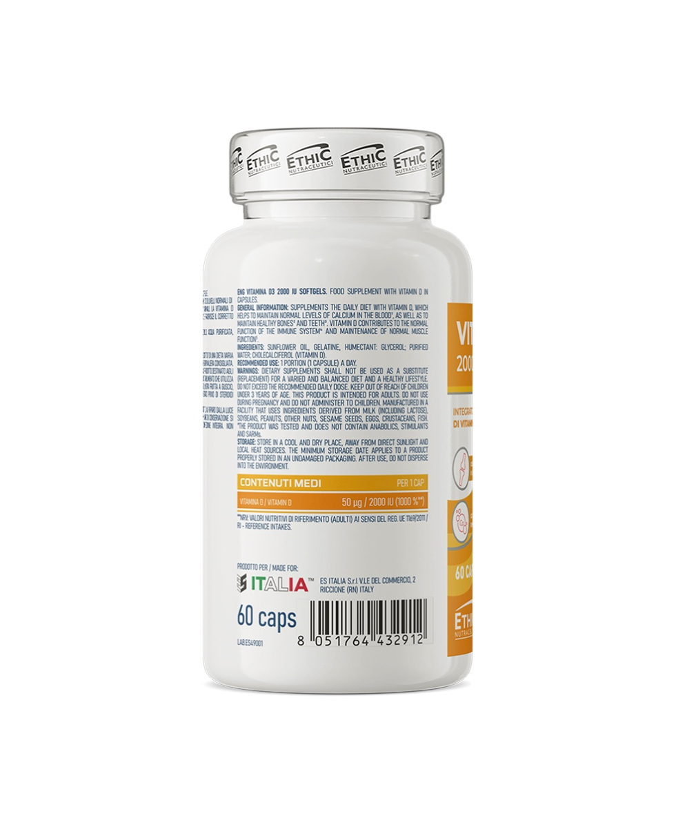 ETHIC SPORT - VITAMINA D3 - 2000UI SOFTGELS - 60 CAPS