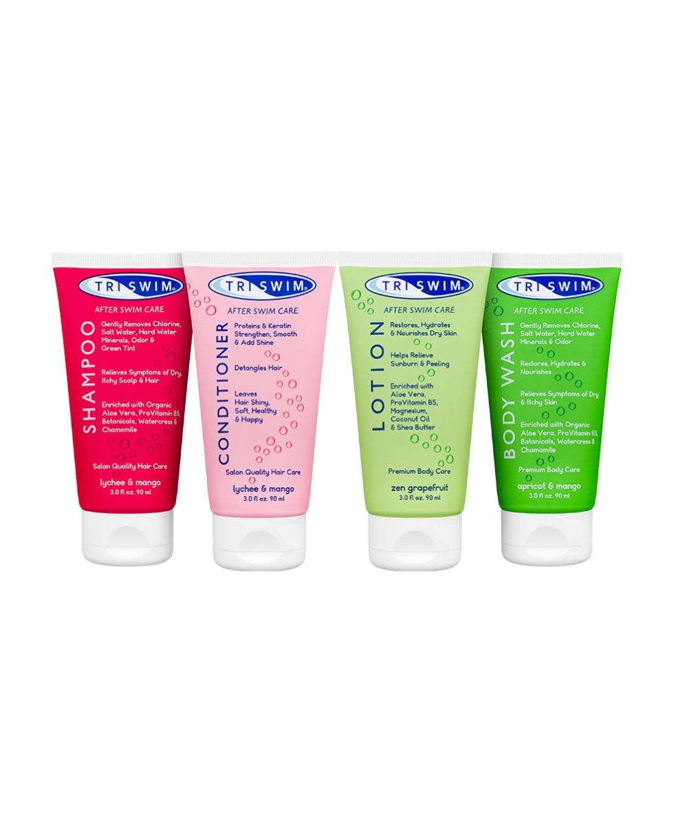 TRISWIM - PREMIUM CHLORINE REMOVAL TRAVEL SET AFTER SWIM - 4x90ml