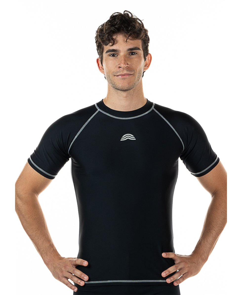 AQUARAPID - T-SHIRT ADULTO IN LYCRA ANTI UV (UPF 50+) - BLACK