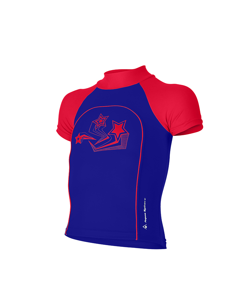 AQUASPHERE - T-SHIRT UNISEX JR YORK SS - BLUE/RED