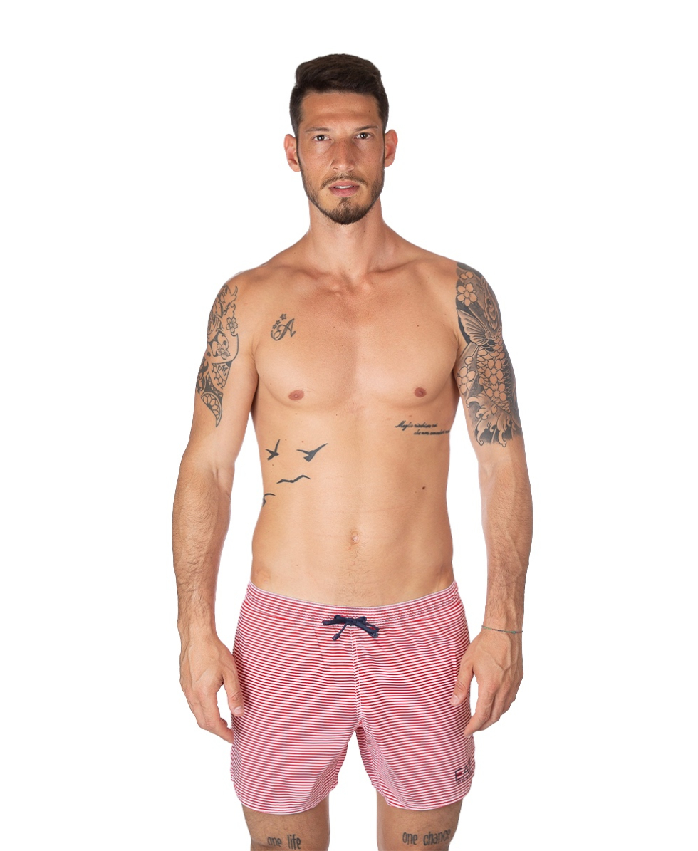 EMPORIO ARMANI - COSTUME SHORT - STRIPES - 902000 8P748 01010 - WHITE/RED