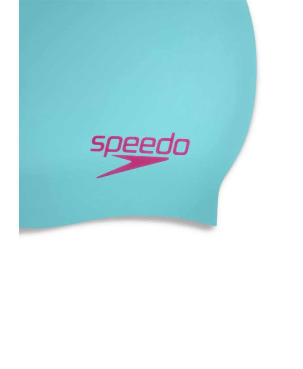 SPEEDO - CUFFIA JUNIOR - PLAIN MOULDED SILICONE CAP - 70990H201 - BLUE/RED