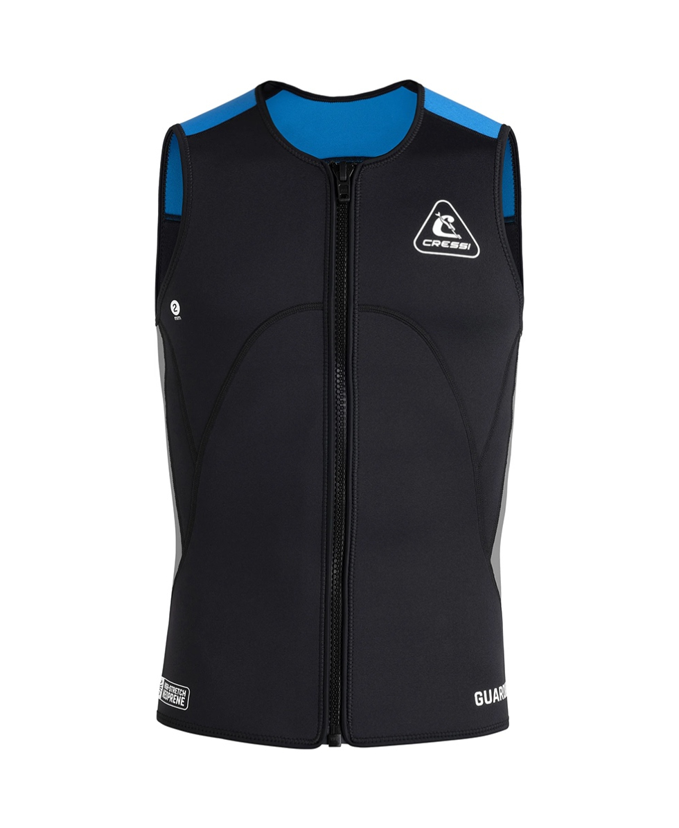 CRESSI - GILET TERMICO CON ZIP UOMO - GUARDIAN MAN NEOPRENE VEST - 2mm - BLACK/BLUE