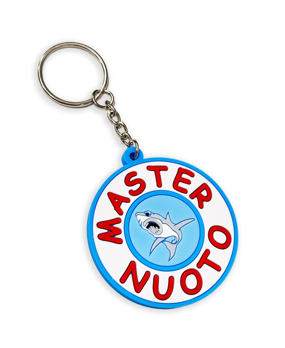 MASTER NUOTO - PORTACHIAVI IN PVC CON DOPPIO LOGO 3D - ø 5,5cm