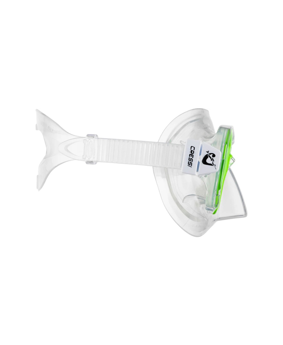 CRESSI - MASCHERA SNORKELING JUNIOR - PERLA JR 7-13 ANNI - DN208467 - CLEAR/GREEN