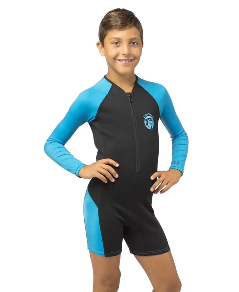 CRESSI - MUTA JUNIOR - LITTLE SHARK LONG SLEEVES - 2mm - BLACK/BLUE