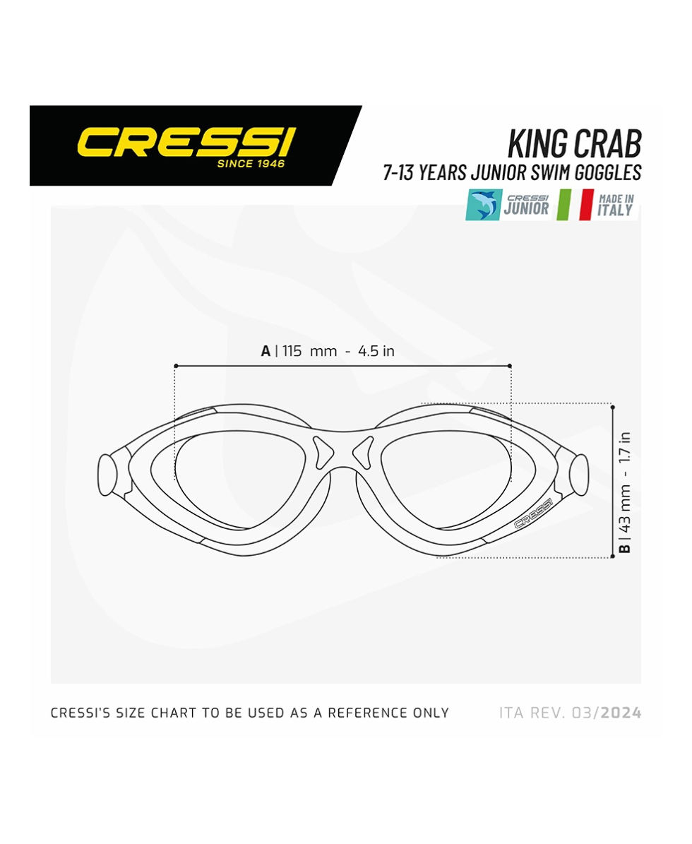 CRESSI - OCCHIALINO BAMBINO - KING CRAB - 7/15 ANNI - DE202240 - PINK, CLEAR LENSES