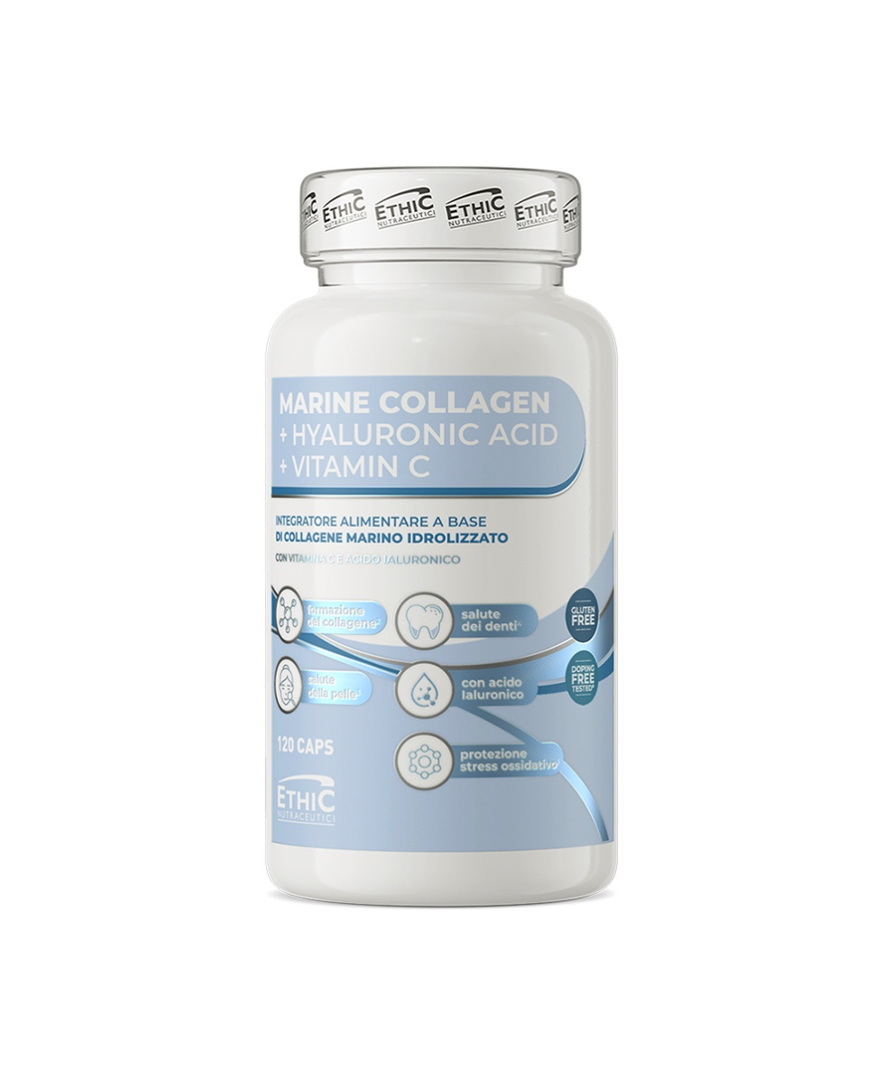 ETHIC SPORT - MARINE COLLAGEN (+ VITAMIN C & HYALURONIC ACID) - 120 CAPS