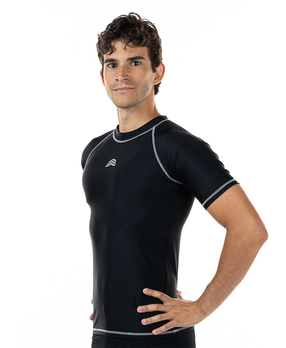 AQUARAPID - T-SHIRT ADULTO IN LYCRA ANTI UV (UPF 50+) - BLACK