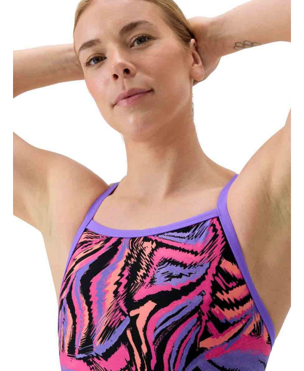 SPEEDO - COSTUME INTERO - PRINTED TURNBACK - 00516418756 - FUSION FLARE/INDIGO GLOW