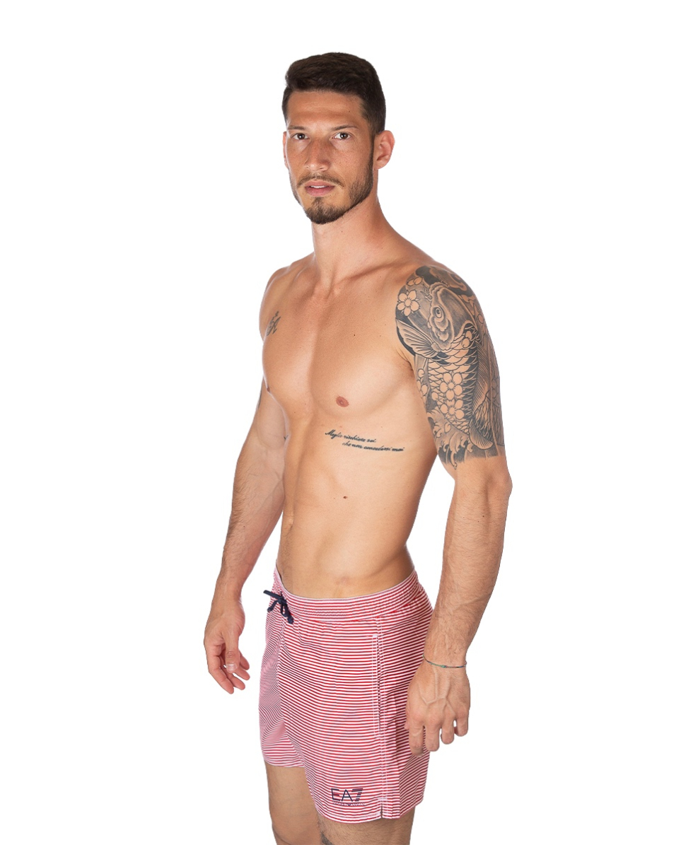 EMPORIO ARMANI - COSTUME SHORT - STRIPES - 902000 8P748 01010 - WHITE/RED