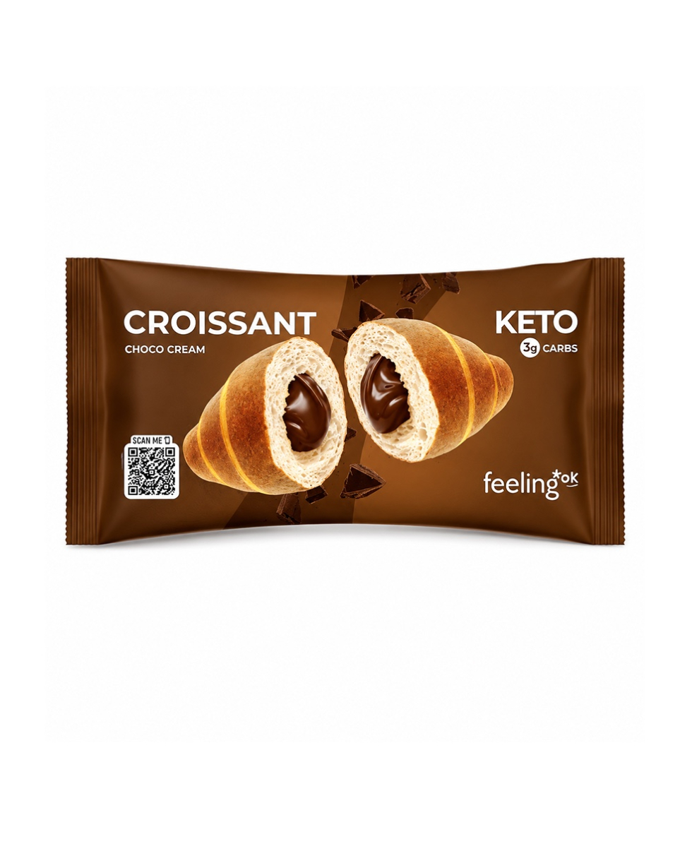 FEELING OK - CROISSANT VARIEGATO RIPIENO - 50g - FOK0711 - CHOCO CREAM