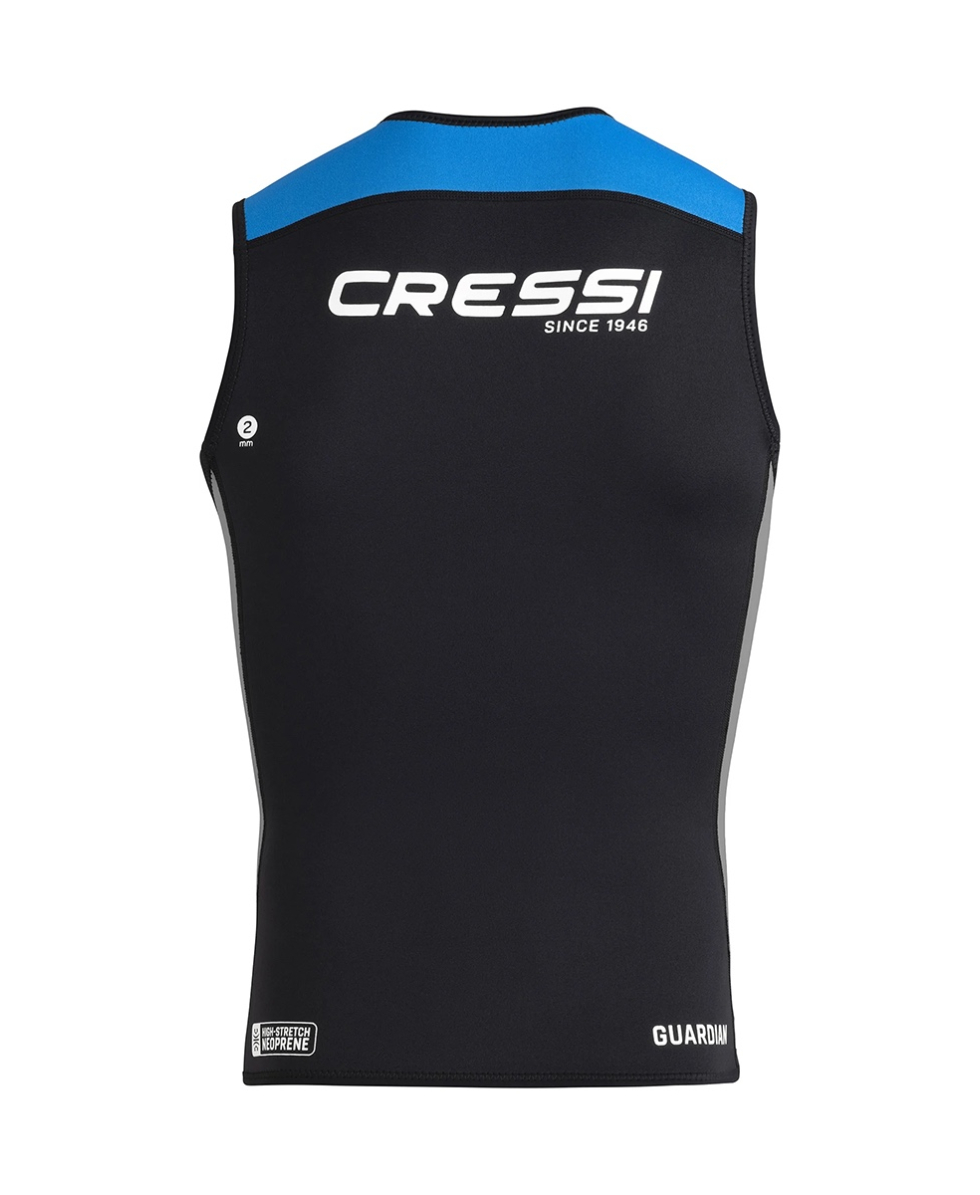 CRESSI - GILET TERMICO CON ZIP UOMO - GUARDIAN MAN NEOPRENE VEST - 2mm - BLACK/BLUE