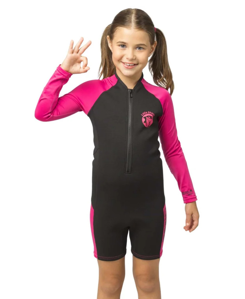 CRESSI - MUTA JUNIOR - LITTLE SHARK LONG SLEEVES - 2mm - BLACK/PINK