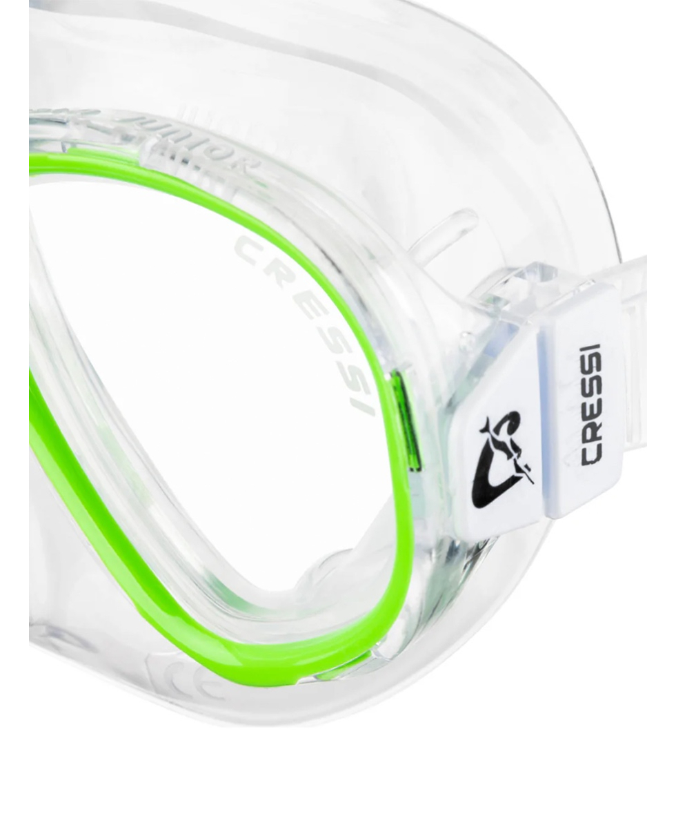 CRESSI - MASCHERA SNORKELING JUNIOR - PERLA JR 7-13 ANNI - DN208467 - CLEAR/GREEN
