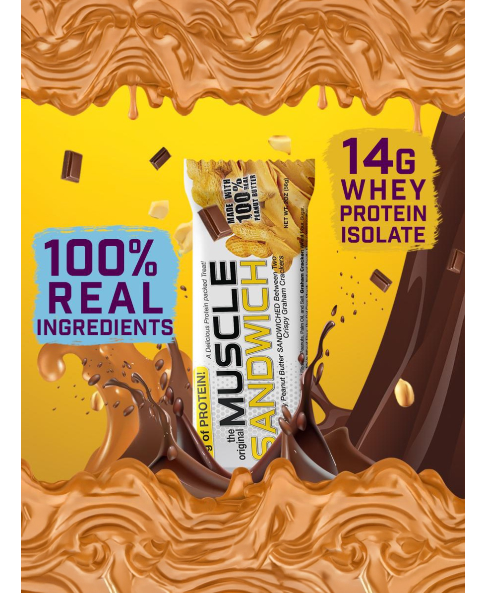 MUSCLE SANDWICH - HIGH PROTEIN BAR - 56g - CHOCO PEANUT BUTTER