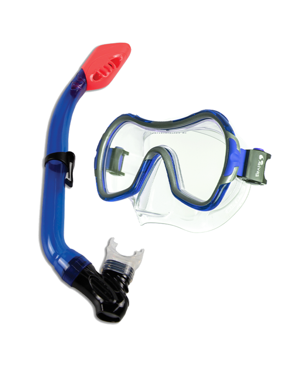 SALVAS - SET WAVE - MASCHERA E TUBO SNORKELING/DIVING - BLUE