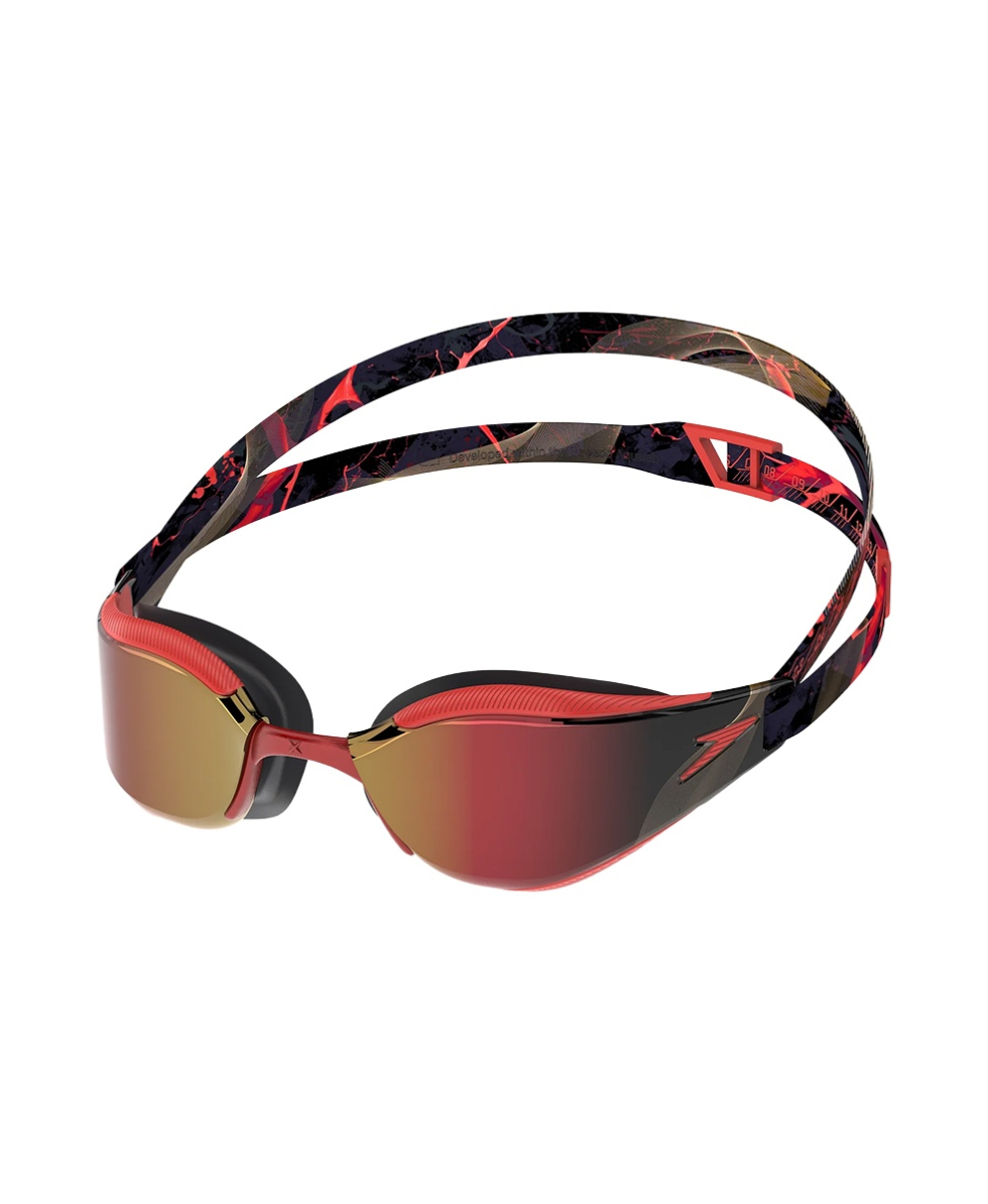 SPEEDO - OCCHIALINO FASTSKIN HYPER ELITE MIRROR - 8-12818007 - SMOKE/RED