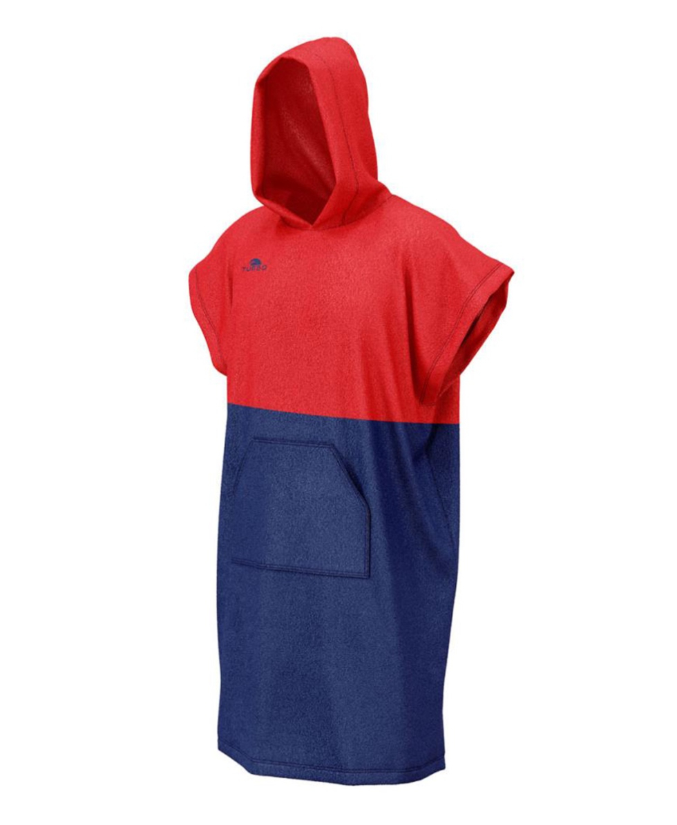TURBO - PONCHO 100% COTONE BICOLOR - 91747/1224 - RED/NAVY