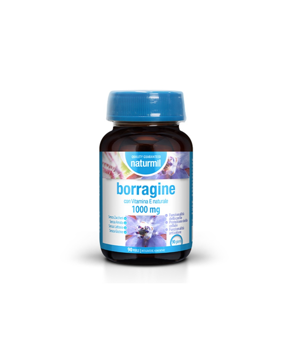 NATURMIL - BORRAGINE CON VITAMINA E 1000mg - 30 PERLE - PELLE, CELLULE E ARTICOLAZIONI